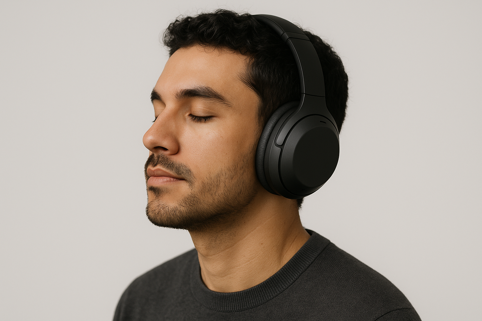 persona usando audifonos sony